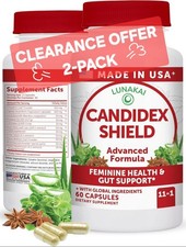 2-PACK Lunakai USA Made Candida Cleanse Detox for Women & Men 01/2027 *