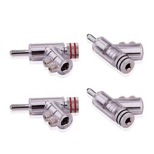 4Pcs Hi-End Rhodium Gold Plated Screw Lock Speaker Cable Banana Plug Connector F