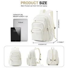School Backpack Teen Boys Girls Travel Rucksack Nylon Multi Pocket Bookbag