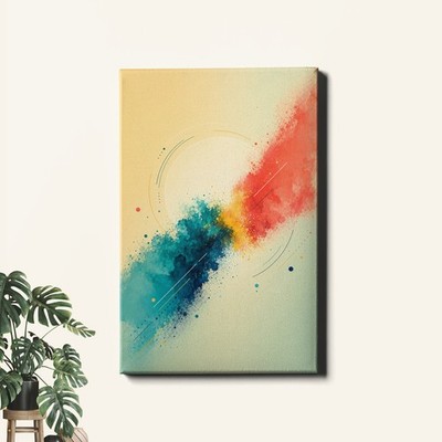 Abstract diagonal gradient color swaths Art Print contemporary abstract backdrop
