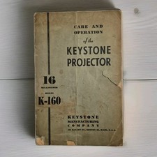 Keystone Model K 160 Owner's Operating Manual for 16mm Projector