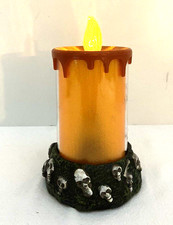 Halloween Light Up Candle Skulls Sparkle Battery Operated Decor Party Goth