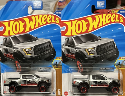 Lot of (2) 2025 Hot Wheels '17 FORD F150 RAPTOR WalMart Exclusive