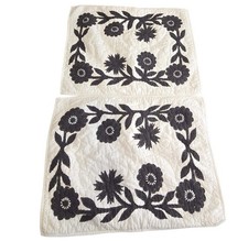 2 Pottery Barn LILO Cotton Quilted Pillow Sham Standard Size Cottagecore Flower