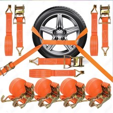 4 Stück Spanngurte Autotransport Reifengurt 5 Ton 5t 5000kg 50 mm Zurrgurte Gurt