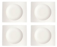 Villeroy & Boch Newwave 4Er Set Suppenunterteller Weiß Porzellan