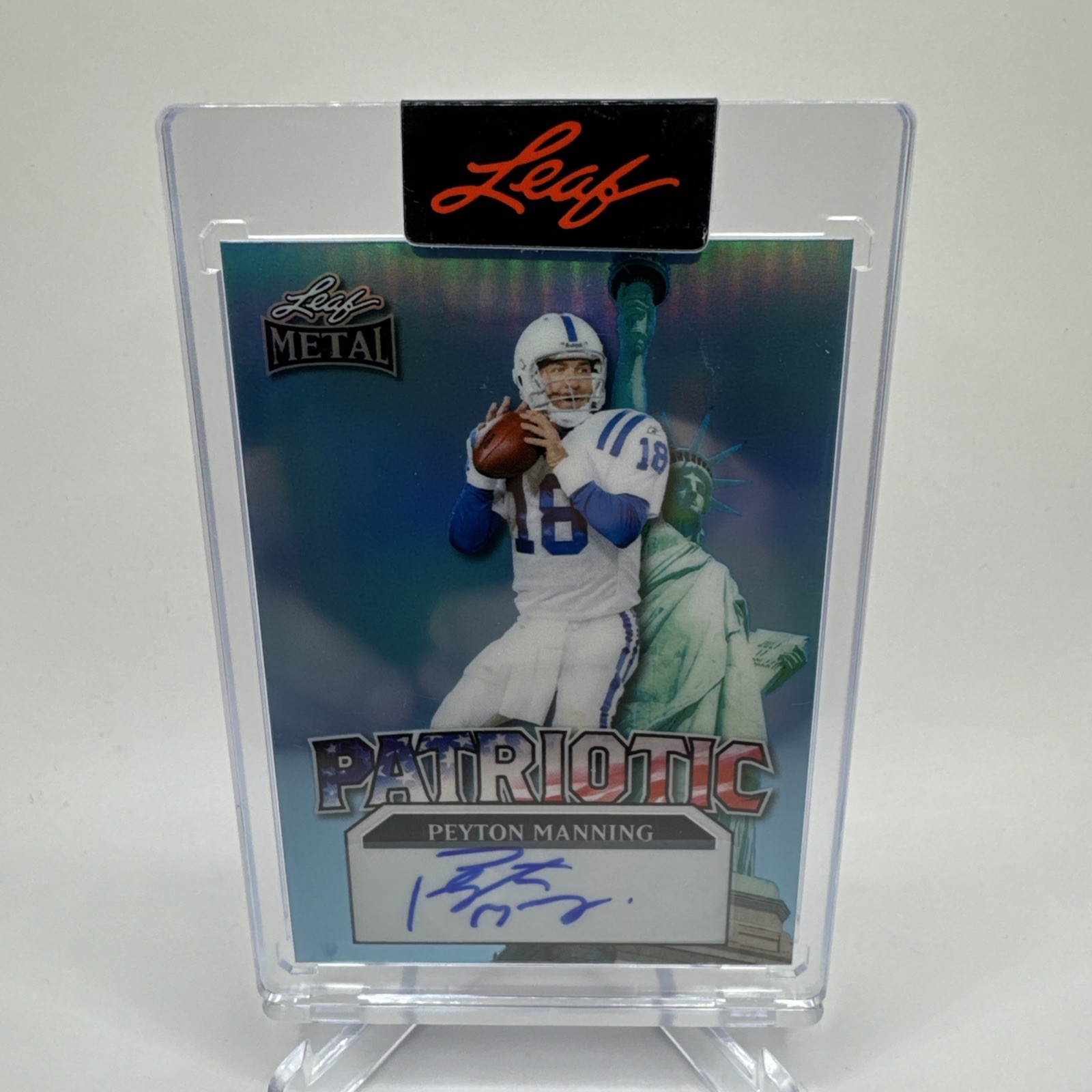 Peyton Manning 2025 Leaf Metal #P-PM2 Patriotic Auto 1/1 view 1