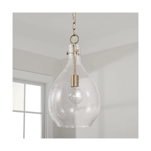 HomePlace Lighting 349011AD Brentwood Transitional Rustic Hand-Blown Seeded G... - Picture 2 of 5
