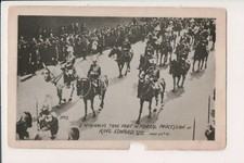 Vintage Postcard  9 Monarchs take place in funeral procession of King Edward VII