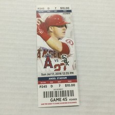 ANGELS 2016 TICKET STUB 7/17/16 VS  WHITE SOX~Carson Fulmer Omar Narvaez  DEBUT 