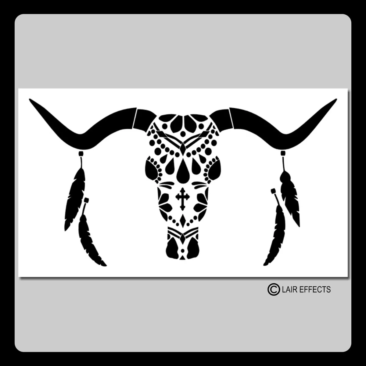 7 X 12 Sugar Skull/Decorative Cow/Bull Head STENCIL Day of  Dead/Halloween/Animal | eBay