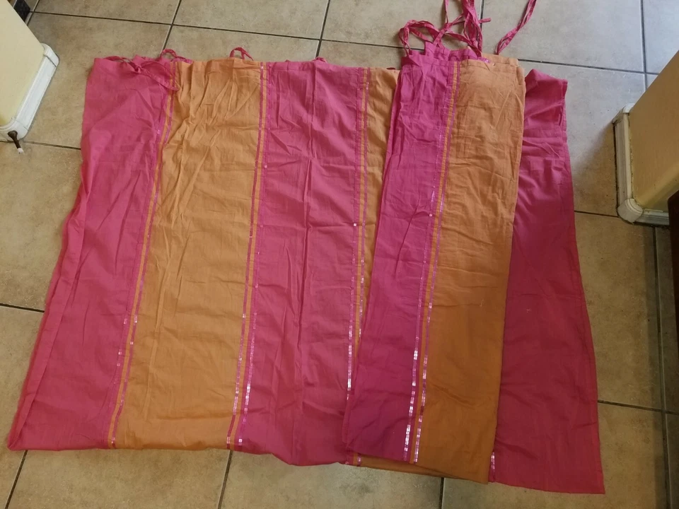 World Market «Оранжевая/розовая полоса» полупрозрачные драпированные панели 54 X 84 - 2 панели - Изображение 2 из 4