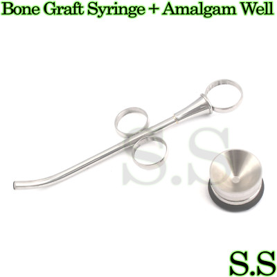 Bone Graft Syringe 6mm + Amalgam Well Implant Dental Instruments