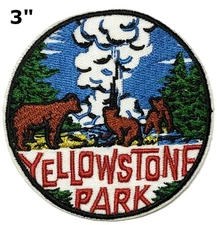 Yellowstone National Park Patch Iron-On Embroidered Applique Nature Badge gifts