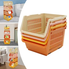 Stackable Storage Bins-Easy-Access Storage, Wide Front Opening, Stack Vertically