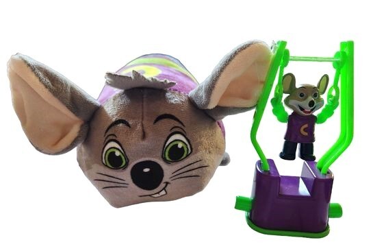 Chuck e Cheese Prize Lot Plush and Trapeze Prize Toys Advertising