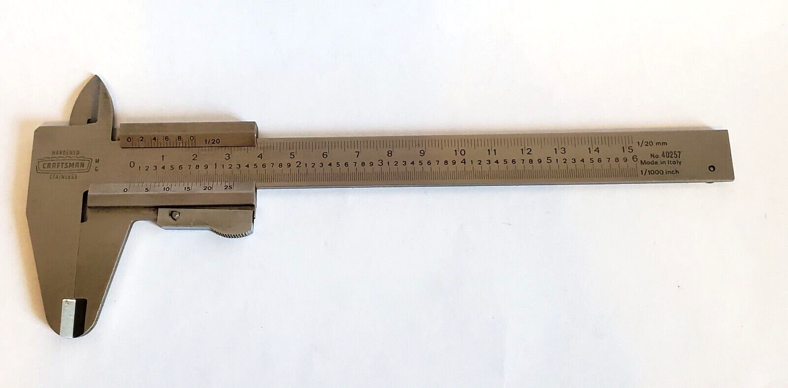 Craftsman 40257 Stainless Steel Vernier Caliper Made in Italy for sale
