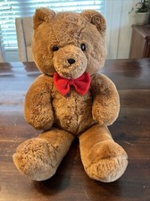 Vintage 1986 Fun Farm Dakin Golden Brown Teddy Bear 21  Plush Red BowTie HoneyJo