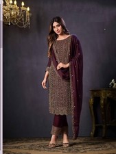 Heavy Georgette All Over Embroidery Work Unstitched Suits By Aarshi Fashions