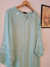 Afghanische Pakistanische punjabi long kurta AghaNoor langekleid Gr.Small/38