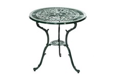 Gartentisch Gartenmöbel Alu Metall Alutisch LUGANO 70cm rund grün, wetterfest