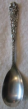 Rose Repousse Stieff Sterling Silver Sugar Shell Spoon