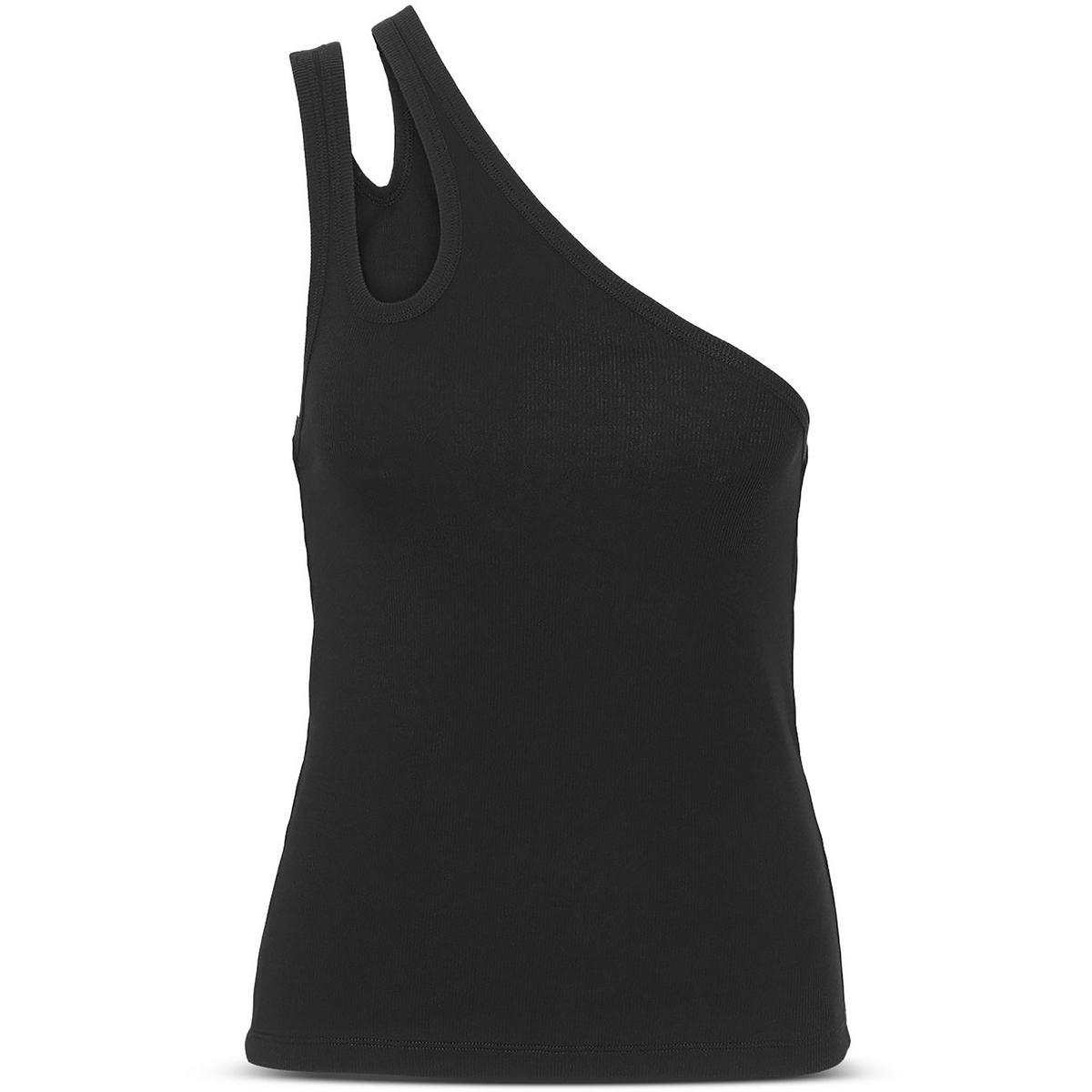 Remain Womens Toya Черная рубашка-майка из органического хлопка на одно плечо 36 BHFO 2722
