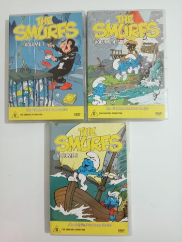 The Smurfs Original Cartoon Series DVD Volume 1, 4, 5, Reg 4 Very Good Condition - Photo 1/2