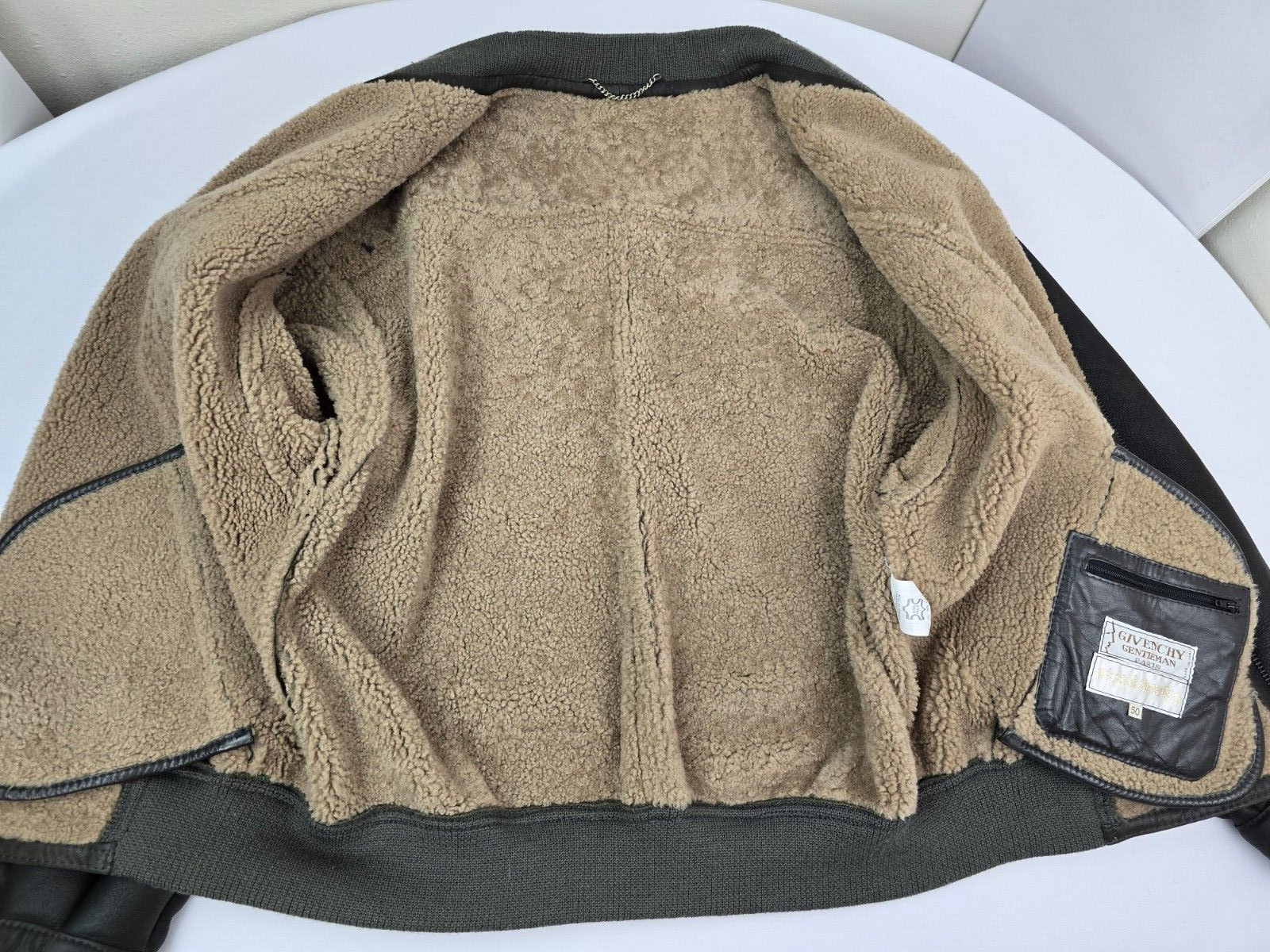 Givenchy Men's Shearling Sheepskin Leather B3 Bomber Aviator Jacket 50 M Italy thumbnail 19