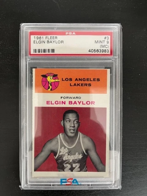1961 Fleer #3 Elgin Baylor Rookie Card PSA 9 (MC) Mint