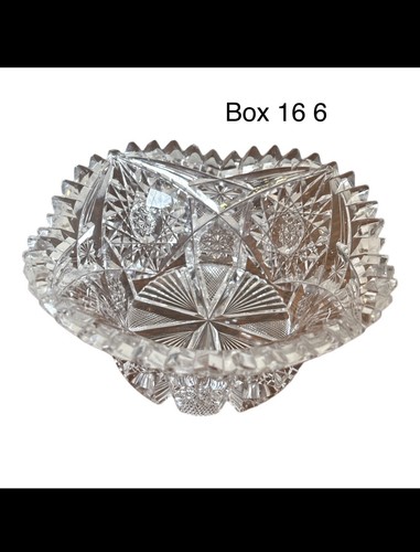 VINTAGE BEAUTIFUL CUT CRYSTAL CANDY BOWL TRINKET DISH AMERICAN BRILLIANT - Picture 11 of 11