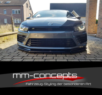 Cup Spoilerlippe SCHWARZ für VW Scirocco R Facelift Frontspoiler Spoilerschwert 