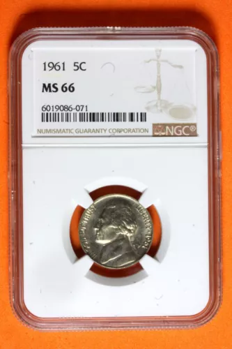 1961 NGC MS66 Jefferson Nickel #B40688