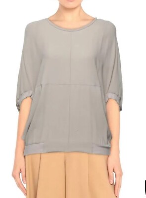 NEW $1870 BRUNELLO CUCINELLI Silk Crepe Blouse Sz XS Dolman Sleeve Made in Italy