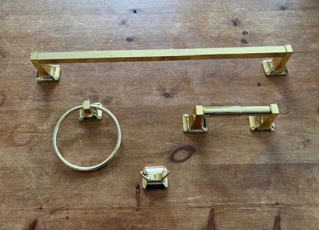 Brass 4 Piece Bath Set Towel Bar Set TB TP RH TR Futura - Image 1 of 2