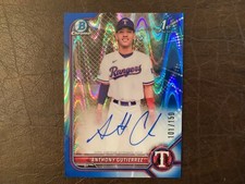 2022 1st Bowman Chrome ANTHONY GUTIERREZ Auto BLUE LAVA Refractor 101/150