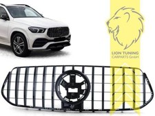 Sportgrill K&uuml;hlergrill f&uuml;r Mercedes Benz GLE W167 schwarz gl&auml;nzend