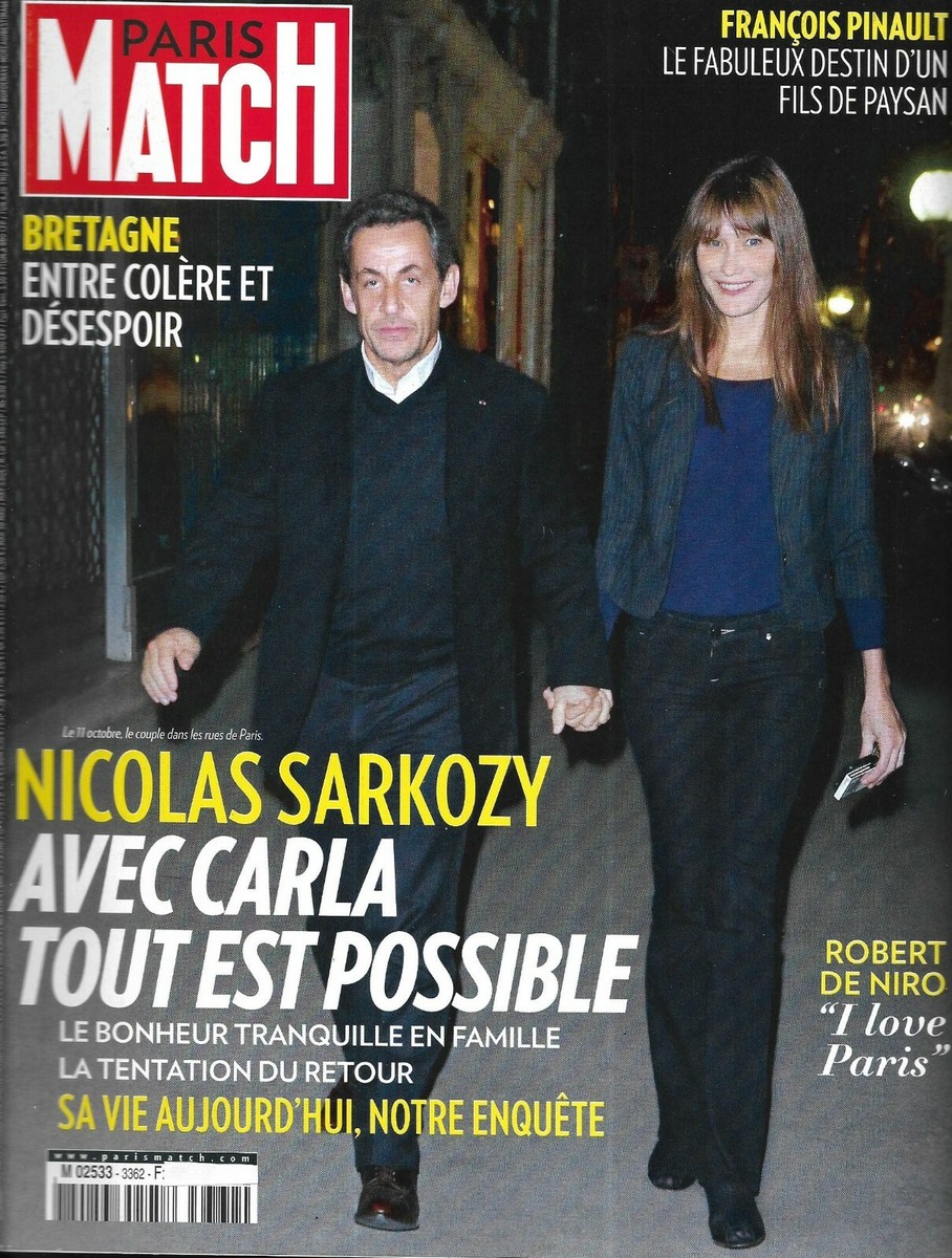 PARIS MATCH n3362 24/10/2013 Sarkozy & Carla Bruni/ De Niro/ Pinault/  Brassens | eBay