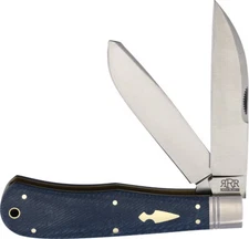 Rough Ryder Reserve Heavy Trapper Denim Micarta Handle D2 Folding Knife 