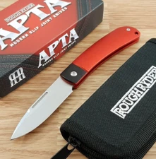 Rough Ryder APTA Folder Folding Knife VG-10 Steel Blades Aluminum Red Handle