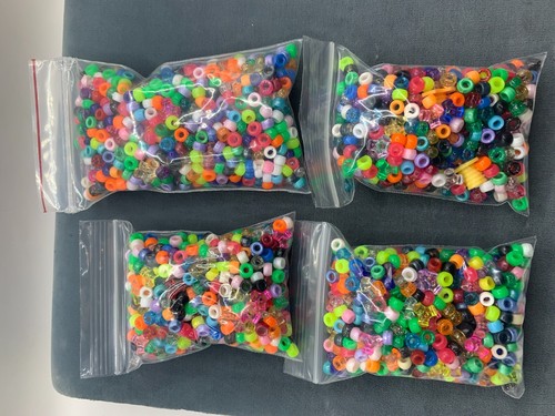 Colorful Plastic Beads Children's Beading Crafting 10 oz. Total