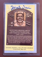 Monte Irvin Autograph MLB HOF Postcard