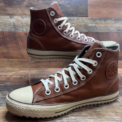 Chaussures Converse Cuir Homme Marron Baskets Montantes Converse