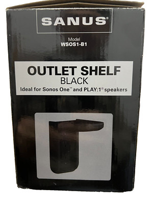 SANUS WSOS1-B1 Outlet Shelf Speaker Holder Stand for Sonos ONE & PLAY:1 - Black