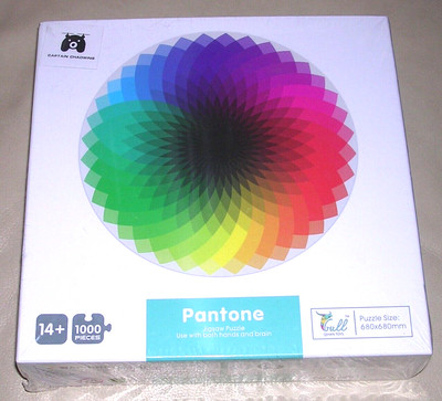 NEW Pantone Colors Brain Challenge Rainbow Circle Round Shaped 1000 Piece Puzzle
