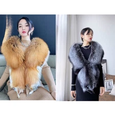 Real Fox Fur Scarf Shawl Wraps Women Winter Warm Cape Stoles for Wedding