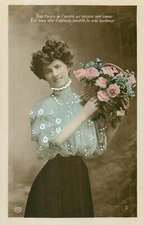 CP SERIES WOMEN ELEGANT WHITE RELIEF BLOUSE AND BASKET FLOWERS - FLOWERS...