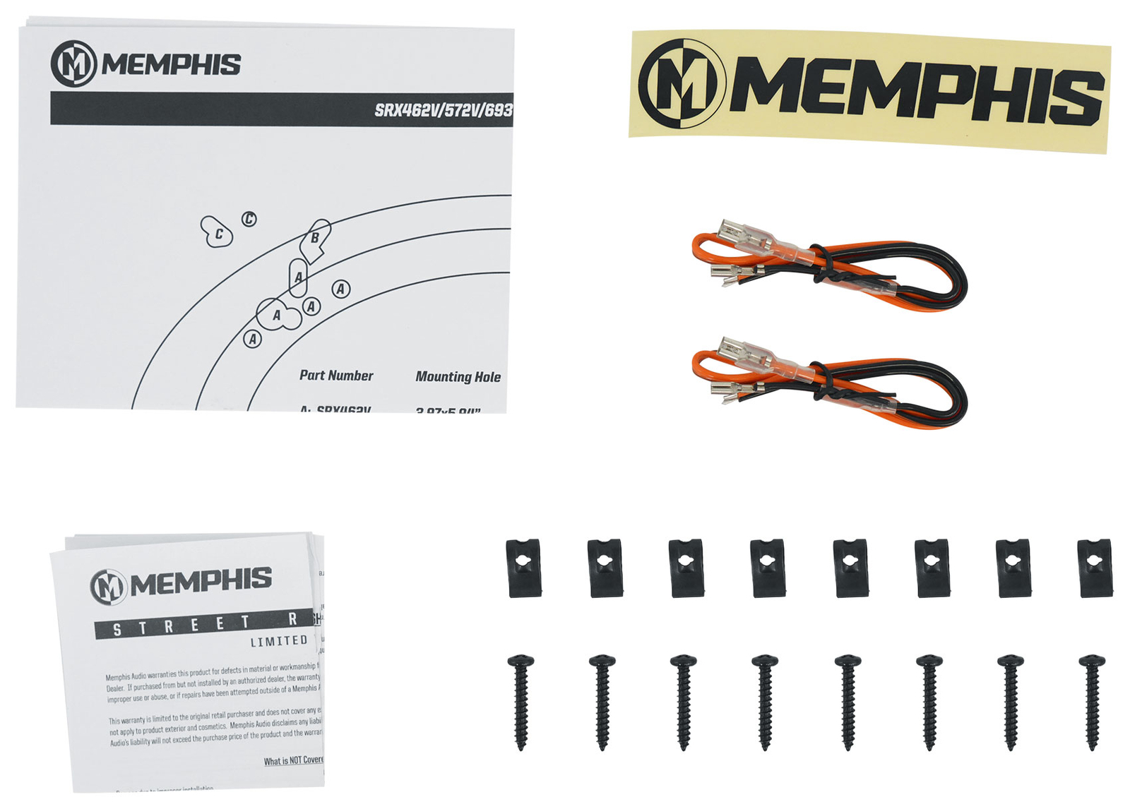 4 Memphis Audio SRX693V 6x9 110-Ваттные тонкие 3-полосные автомобильные стереодинамики