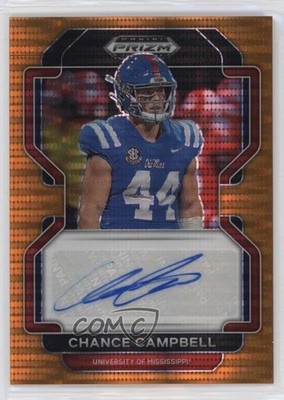 2023 Prizm Draft Picks 2022 Update Orange Pulsar 41/49 Chance Campbell Auto 10no