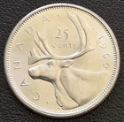 1960 Canada Silver 25-Cent Quarter - HIGH GRADE - 80% Silver